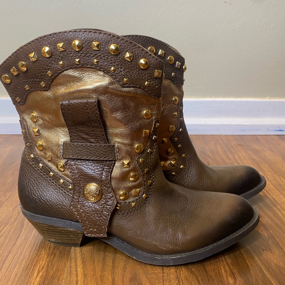 Vince Camuto Gold Studded Boots | Western Style Boots | Size 6.5